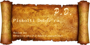 Piskolti Debóra névjegykártya